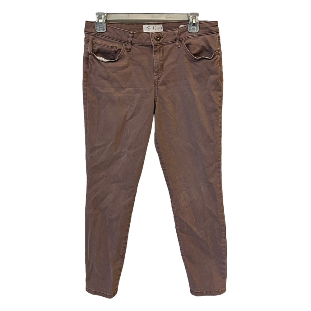 Jessica Simpson Forever Rolled Ankle Crop Skinny Jeans in Pink Salmon High Rise - Picture 1 of 5